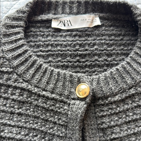 Zara Charcoal Ribbed Women's Cardigan - Picture 2 of 4